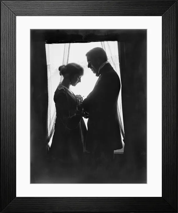 Framed Print : John Murray Anderson, the theatrical producer, and his wife (Genevieve Lyon), posed at a window, photograph by Gertrude Kasebier, 1914-1916