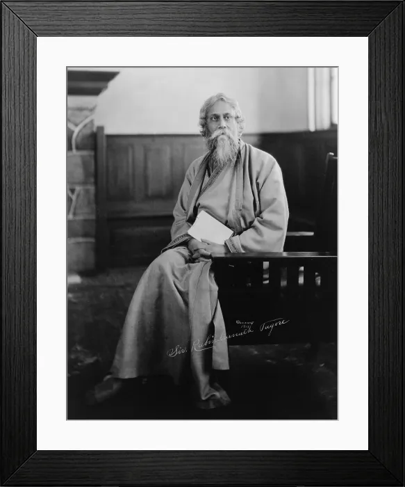 Framed Print : Sir Tagore Rabindranath, (1861-1941) multi talented Indian writer, musician and artist won the Nobel Prize for Literature in 1913. 1916 portrait