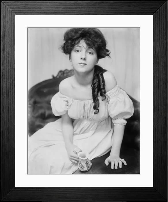 Framed Print : Evelyn Nesbit, chorus girl and model, brought to the studio by Stanford White, photograph by Gertrude Kasebier, c. 1902
