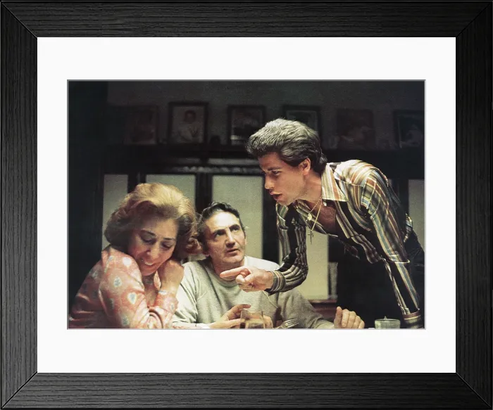 Framed Print : SATURDAY NIGHT FEVER, Julie Bovasso, Val Bisoglio, John Travolta, 1977 Framed Print : SATURDAY NIGHT FEVER, Julie Bovasso, Val Bisoglio, John Travolta, 1977