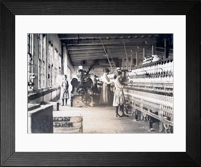 Framed Print : Cotton Mill. Two young spinners in Catawba Cotton Mills, Newton, North Carolina. Photo by Lewis Hine Wickes, Dec 1908 Framed Print : Cotton Mill. Two young spinners in Catawba Cotton Mills, Newton, North Carolina. Photo by Lewis Hine Wickes, Dec 1908