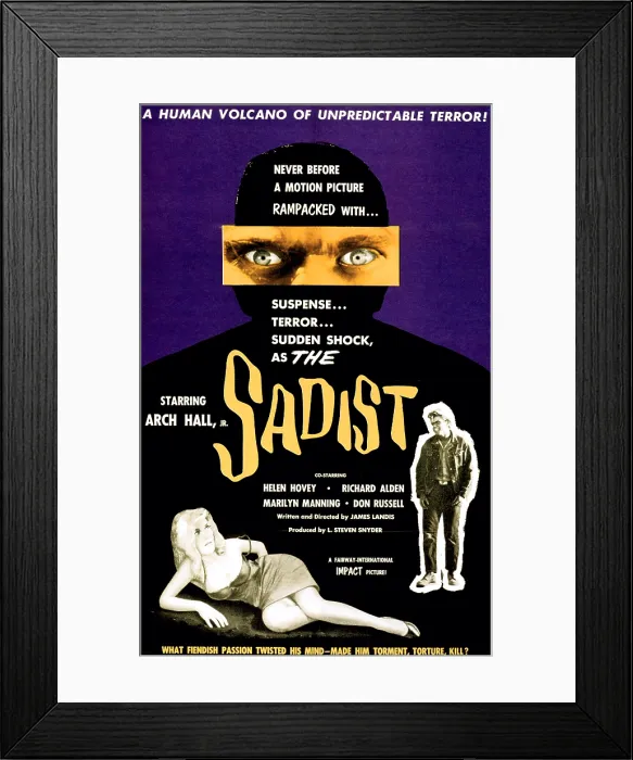 Framed Print : THE SADIST, Helen Hovey, Arch Hall, Jr. 1963 Framed Print : THE SADIST, Helen Hovey, Arch Hall, Jr. 1963