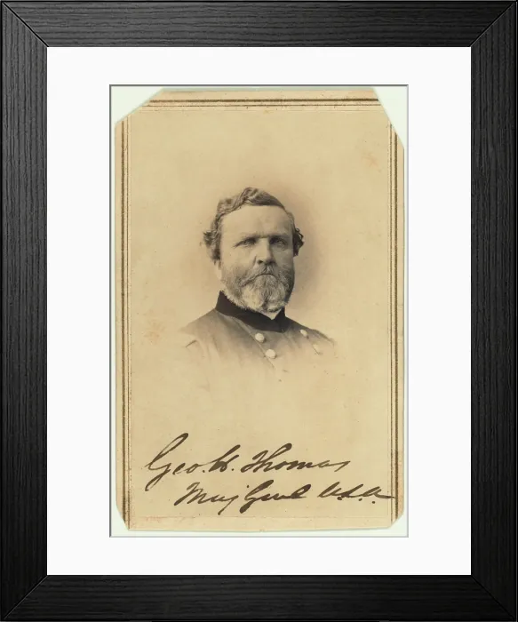 Framed Print : The Civil War. Major General George Henry Thomas, carte de visite signed by Thomas ca. 1862 - 1865. Mathhew Brady Studio Framed Print : The Civil War. Major General George Henry Thomas, carte de visite signed by Thomas ca. 1862 - 1865. Mathhew Brady Studio