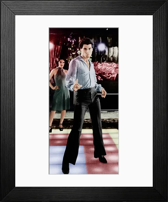 Framed Print : SATURDAY NIGHT FEVER, back to front: Fran Drescher, John Travolta, 1977
