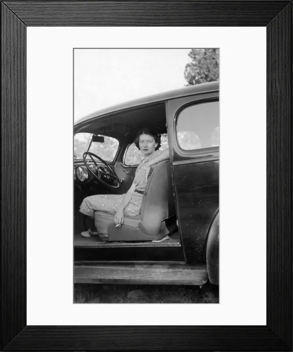 Framed Print : Woman sitting in car, Texas, 1937