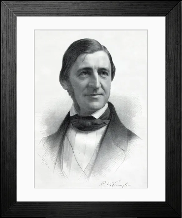 Framed Print : Ralph Waldo Emerson (1803-82) from an original drawing by Sam W. Rowse, ca. 1845