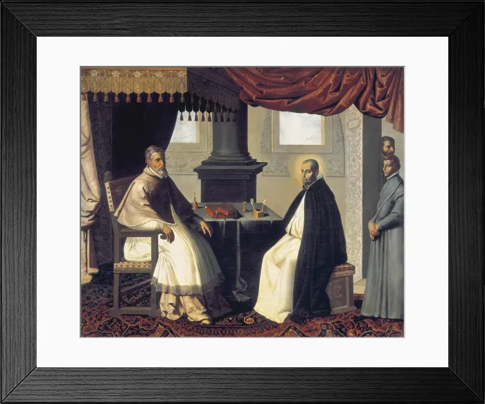 Framed Print : ZURBARAN, Francisco de (1598-1664). Saint Bruno and the Pope Urban II. 1630. Saint Bruno and Pope Urban II's meeting Framed Print : ZURBARAN, Francisco de (1598-1664). Saint Bruno and the Pope Urban II. 1630. Saint Bruno and Pope Urban II's meeting