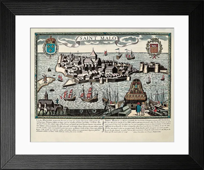 Framed Print : Map of Saint Malo17th c. Engraving. AISA / Everett Collection (273)**US SALES ONLY**
