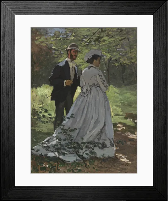Framed Print : Bazille and Camille (Study for Dejeuner sur l'Herbe'), by Claude Monet, 1865, French impressionist painting, oil on canvas