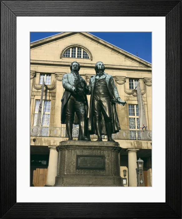Framed Print : GERMANY. THURINGIA. Weimar. Monument to Goethe and Schiller. Sculpture. RAGA / AISA / Everett Collection (49994)**US SALES ONLY**