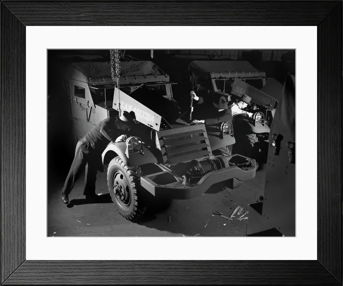 Framed Print : Military, the ordnance department must satisfy itself that every halftrac scout car turned over to it by a Midwest manufacturer is fit for Army duty