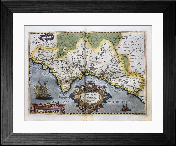 Framed Print : Theatrum Orbis Terrarum'by Abraham Ortelius. The city of Venice. Printed in Antwerp by Christoph Plantinus (1588). Engraving. SPAIN. Salamanca. Salamanca University Library