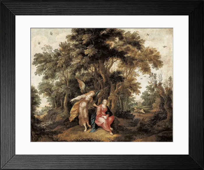 Framed Print : FRANCKEN II, Frans, 'the Younger' (1581-1642). Hagar and the Angel. beg. 17th c. Genesis, chap.16, verse 7-14