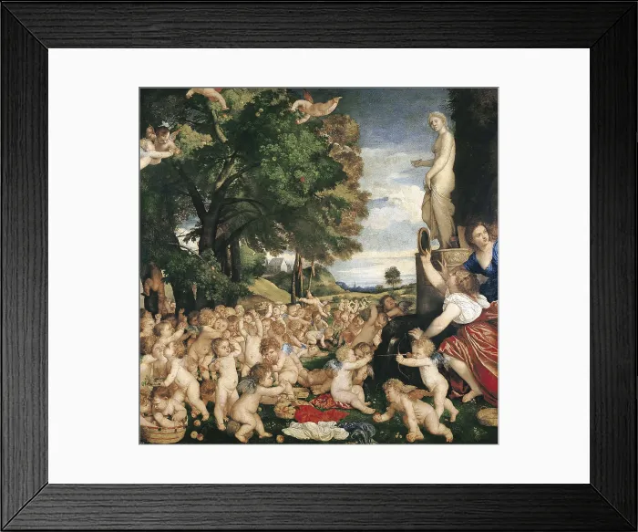 Framed Print : TTITIA, Tiziano Vecello, also called (1490-1576). Garden of Loves, or Worship of Venus. 1518 - 1519. Renaissance art. Cinquecento. Oil on canvas. SPAIN. Madrid. Prado Museum Framed Print : TTITIA, Tiziano Vecello, also called (1490-1576). Garden of Loves, or Worship of Venus. 1518 - 1519. Renaissance art. Cinquecento. Oil on canvas. SPAIN. Madrid. Prado Museum