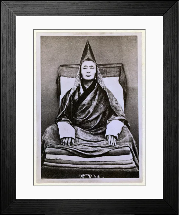 Framed Print : Siberian lama. The Buryat grand lama of the Selenginsk lamasery, portrait carte de visite ca 1870-1880s