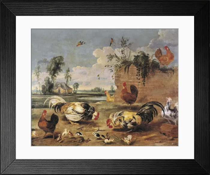 Framed Print : Snyders, Frans (1579-1657). Fight of Cocks. 1636. Baroque art. ; Flemish art. Oil on canvas. SPAIN. Madrid. Prado Museum. AISA / Everett Collection**US SALES ONLY**