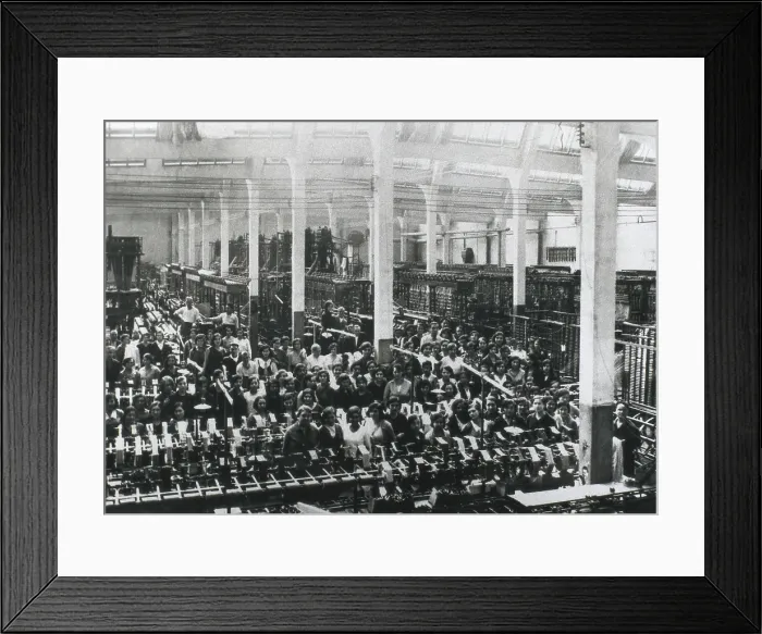 Framed Print : Factory Benet Campabadal (beginning of 20th c.). Manufacture of silk. SPAIN. Barcelona. Sants-Montjuic District Municipal Archive. AISA / Everett Collection (50821)**US SALES ONLY** Framed Print : Factory Benet Campabadal (beginning of 20th c.). Manufacture of silk. SPAIN. Barcelona. Sants-Montjuic District Municipal Archive. AISA / Everett Collection (50821)**US SALES ONLY**