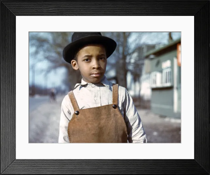 Framed Print : Negro boy near Cincinnati, Ohio, by John Vachon, early 1940s