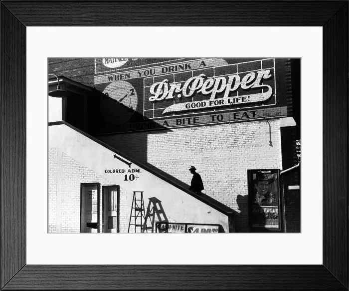 Framed Print : Negro going in colored entrance of movie house on Saturday afternoon, by Marion Post Wolcott, Belzoni, Mississippi Delta, Mississippi, 1939 Framed Print : Negro going in colored entrance of movie house on Saturday afternoon, by Marion Post Wolcott, Belzoni, Mississippi Delta, Mississippi, 1939