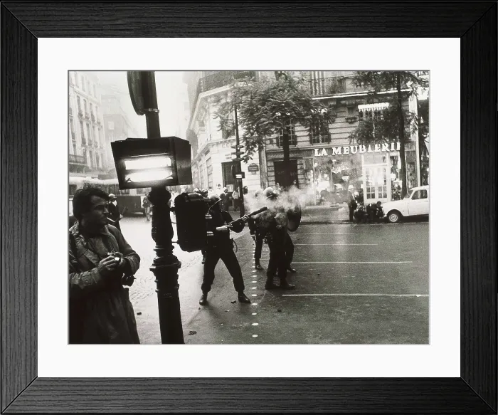 Framed Print : Paris. May 1968. Incidents in Quartier Latin. Security forces taking part in boulevard Saint Germain (June 17 1968). AISA / Everett Collection**US SALES ONLY**