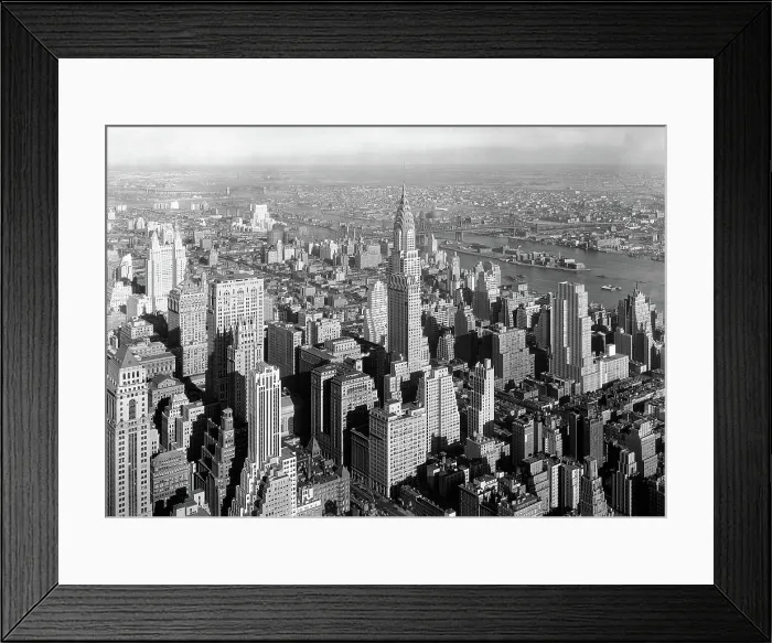 Framed Print : New York City- An aerial view of midtown Manhattan, looking north-east from the Empire State Building, January 19, 1932 Framed Print : New York City- An aerial view of midtown Manhattan, looking north-east from the Empire State Building, January 19, 1932