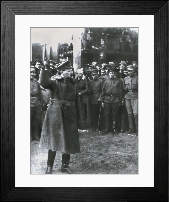 Framed Print : Russian Revolution (1917). Trotsky exhorting the troops of the Red Army. AISA / Everett Collection**US SALES ONLY** Framed Print : Russian Revolution (1917). Trotsky exhorting the troops of the Red Army. AISA / Everett Collection**US SALES ONLY**