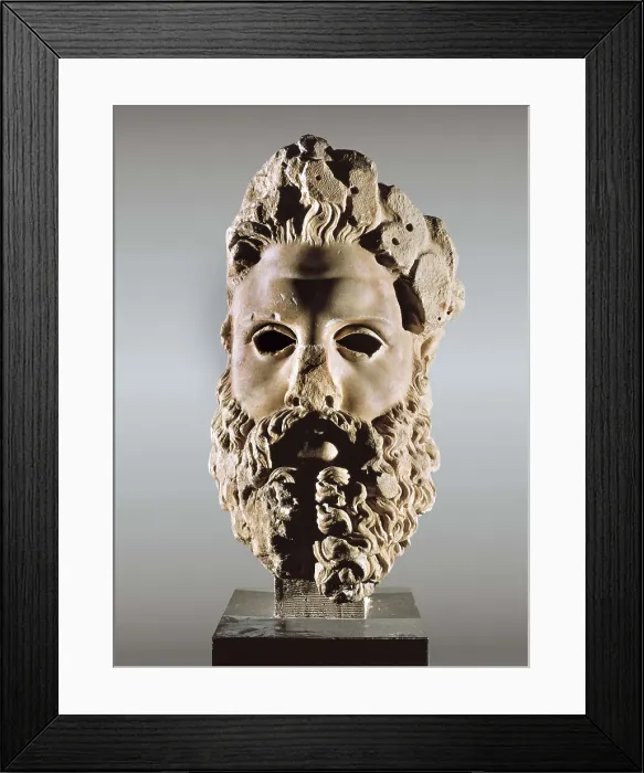 Framed Print : Head of Zeus. 2nd c. BC. Hellenistic art. Sculpture on marble. GREECE. Athens. National Museum of Archaeology. AISA / Everett Collection**US SALES ONLY**