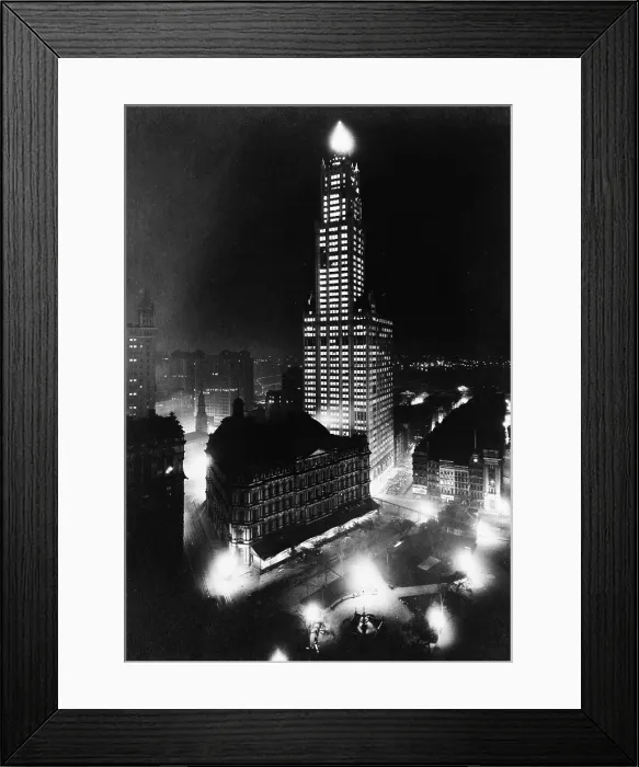 Framed Print : The Chrysler Building at night, New York City, circa late 1920s