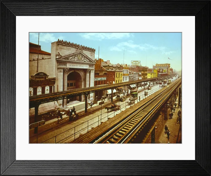 Framed Print : The Bowery, the Third Avenue elevated train, New York City, photochrom, circa 1900