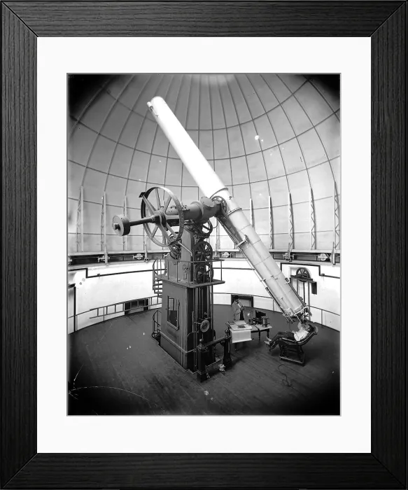 Framed Print : Astronomy, The 26-inch telescope of the US Naval Observatory. When it was first installed in 1873 it was the largest refracting telescope in the world. ca. 1896 Framed Print : Astronomy, The 26-inch telescope of the US Naval Observatory. When it was first installed in 1873 it was the largest refracting telescope in the world. ca. 1896