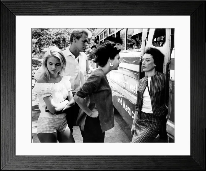 Framed Print : THE NIGHT OF THE IGUANA, Sue Lyon, Ava Gardner, James Ward, Grayson Hall, 1964