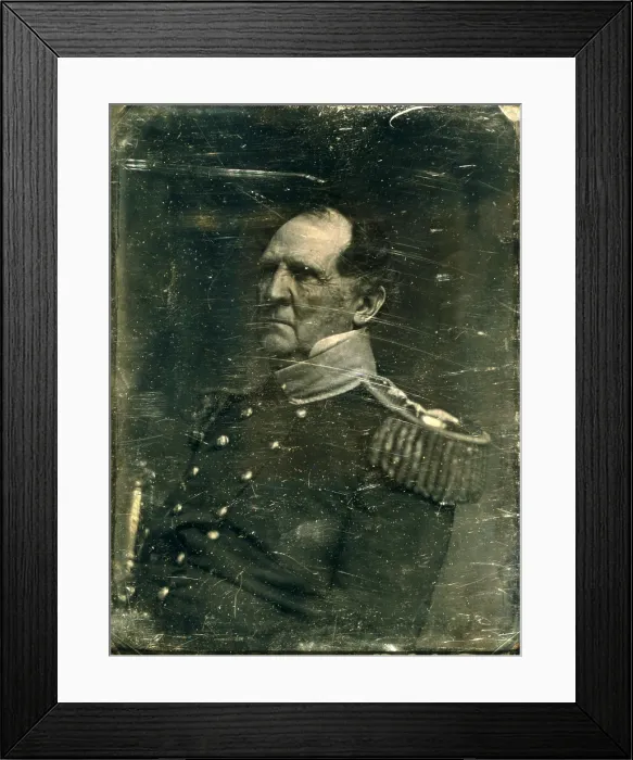 Framed Print : The Civil War. General Winfield Scott, carte de visite signed by Scott, ca. 1860 - 1861. Mathhew Brady Studio