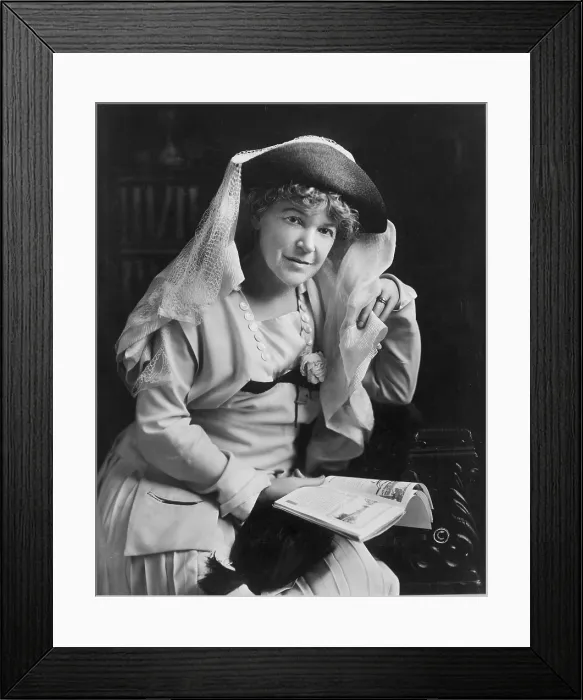 Framed Print : Ella Wheeler Wilcox (1854-1919), author and poet whose popular works incorporated a Victorian religion, morals, and even subtle eroticism. Photo, ca. 1917