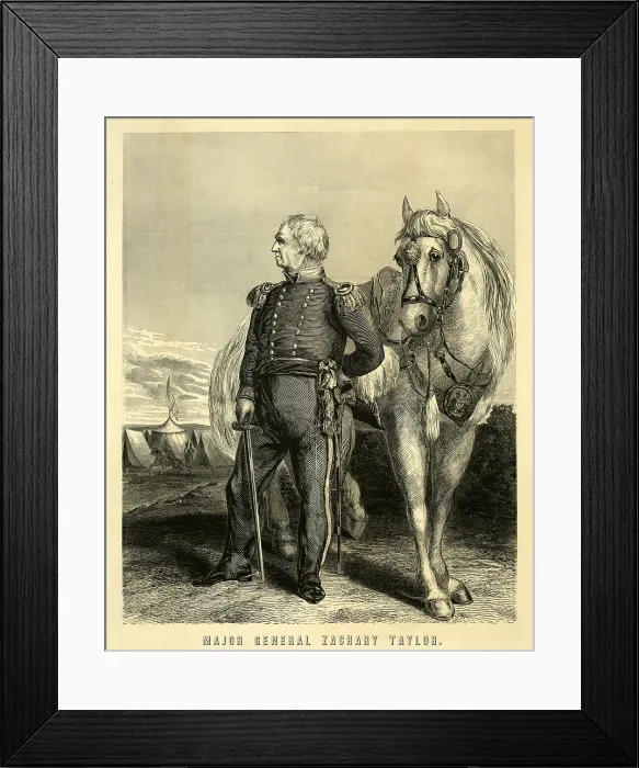 Framed Print : Zachary Taylor, 'rough & ready'. Major General of the Mexican-American War. woodcut ca. 1847 Framed Print : Zachary Taylor, 'rough & ready'. Major General of the Mexican-American War. woodcut ca. 1847