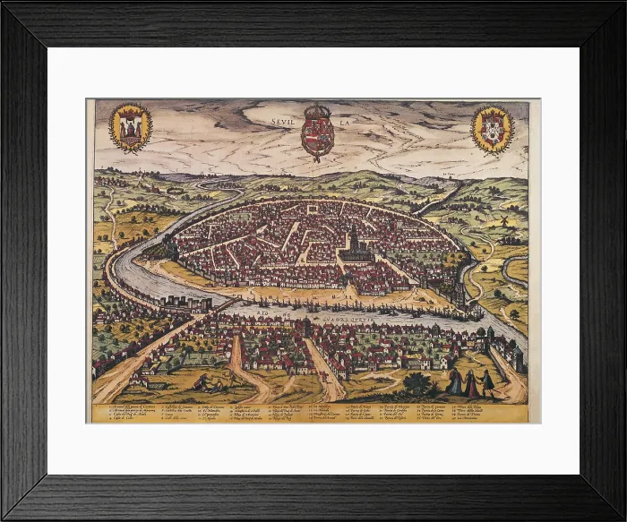 Framed Print : ORTELIUS, Abraham (1527-1598); BRAUN, George (1541-1622); HOGENBERG, Franz (1535-1590). Civitatis Orbis Terrarum (Theatrum orbis terrarum). 1572-1617. Seville. Etching. ITALY