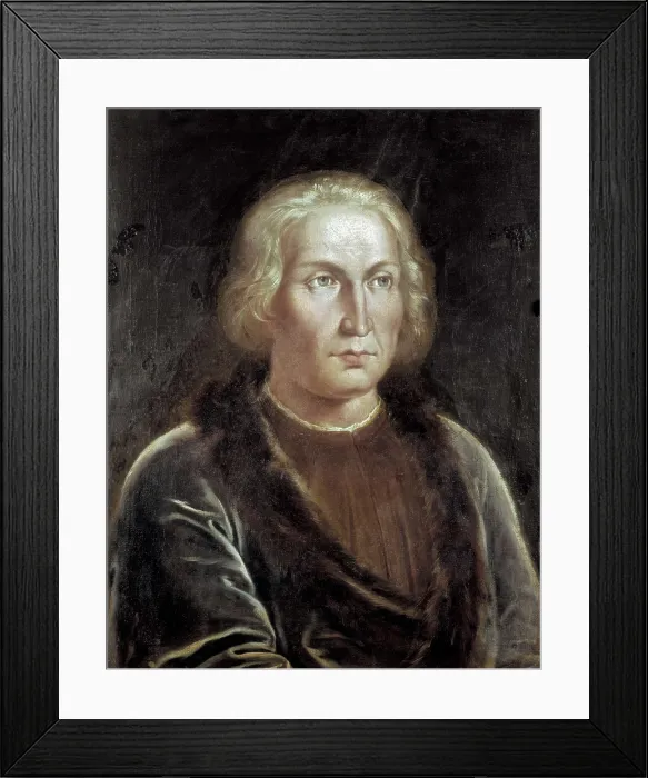 Framed Print : COLUMBUS, ChrIstopher (1451-1506). Anonymous (16th c.). Oil on canvas. SPAIN. Madrid. Navy Museum. AISA / Everett Collection**US SALES ONLY**