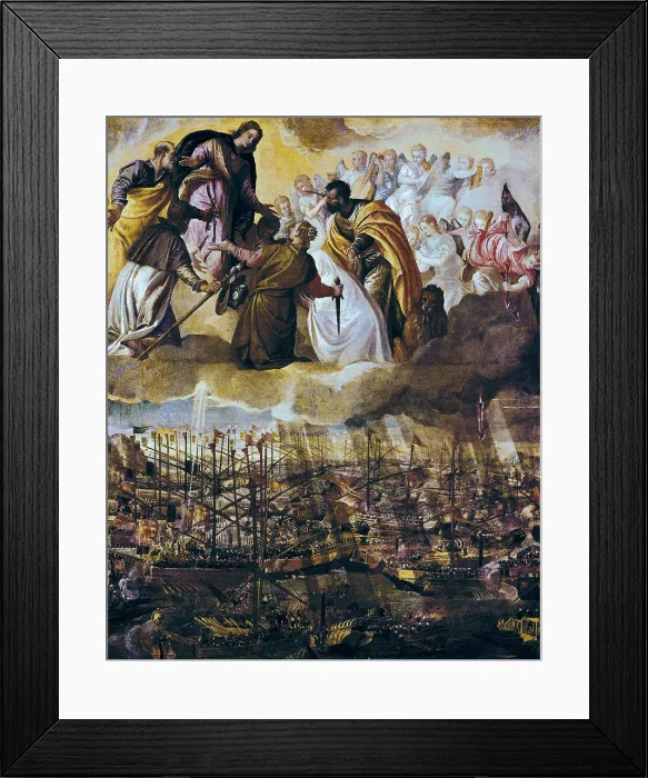 Framed Print : VERONESE, Paolo Caliari, called Paolo (1528-1588). Allegory of the Battle of Lepanto. 1571