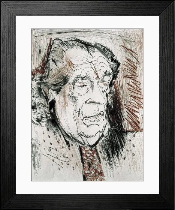 Framed Print : DELGADO RAMOS, Alvaro (1922). Portrait of Rafael Alberti. 2nd half 20th c. Drawing. AISA / Everett Collection - Image has fine art copyright