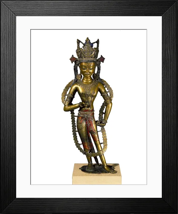 Framed Print : The Vajrapani Bodhisattva. 11th c. Tibetan art. Sculpture. FRANCE. Paris. Guimet Museum. Proc: CHINA. TIBET. - BeBa / Iberfoto / Everett Collection (129861)**US SALES ONLY**