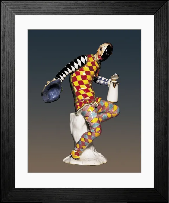 Framed Print : Porcelain of Meissen (1738). Harlequin. Ceramics. UNITED KINGDOM. London. Victoria and Albert Museum. AISA / Everett Collection (52447)**US SALES ONLY**