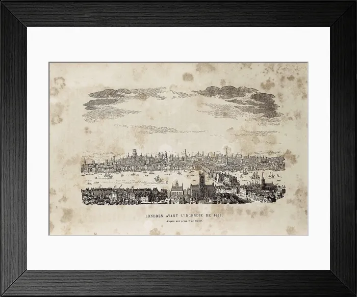 Framed Print : HOLLAR, Vclav (1607-1677). London before the Great Fire of September 1666. London before the Great Fire of September 1666. Engraving. AISA / Everett Collection**US SALES ONLY**