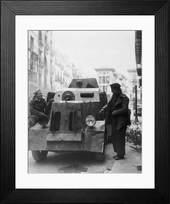 Framed Print : Spanish Civil War (1936-1939). Armoured car. AISA / Everett Collection (54651)**US SALES ONLY**