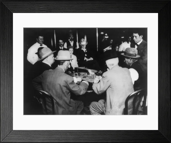 Framed Print : Nevada, open gambling in Reno, game of faro, photograph by L. Levitch, October 8, 1910 Framed Print : Nevada, open gambling in Reno, game of faro, photograph by L. Levitch, October 8, 1910