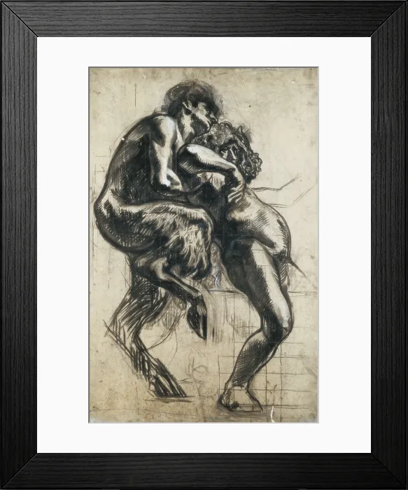 Framed Print : SERTJos Mara (1874-1945). Dance of Love. Love and silence. 1910. Sketch of the scenery by Hein Keckroth. Drawing. Private Collection