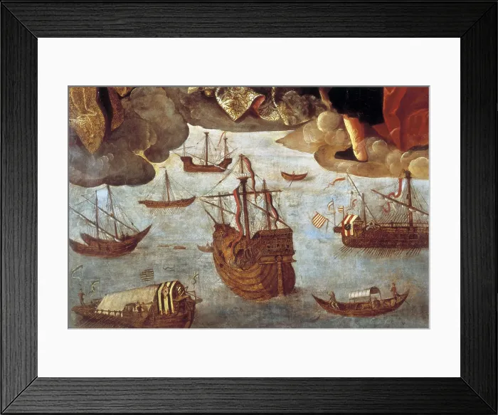 Framed Print : FERNANDEZAlejo (1475-1546). The Virgin of the Navigators. 1536. Lower detail. Gothic art. Oil on wood. SPAIN. Sevilla. General Archives of the Indies Framed Print : FERNANDEZAlejo (1475-1546). The Virgin of the Navigators. 1536. Lower detail. Gothic art. Oil on wood. SPAIN. Sevilla. General Archives of the Indies