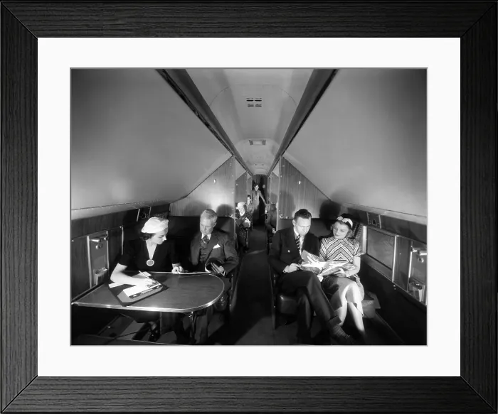 Framed Print : United Airlines Mainliner sleeper airplane. The trip from New York to the Pacific coast was seventeen hours, 1937. Courtesy: CSU Archives / Everett Collection