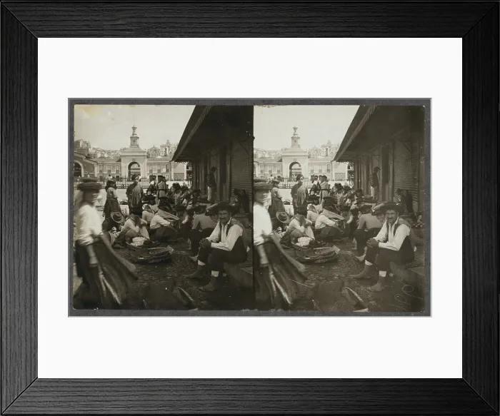 Framed Print : Fish market in Lisbon, Portugal, 1911