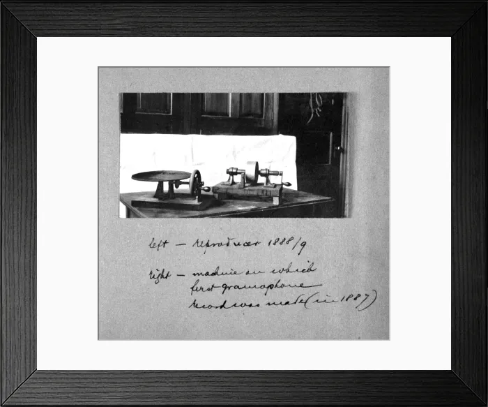 Framed Print : A reproducer, a machine in which the first gramophone records were made, 1887