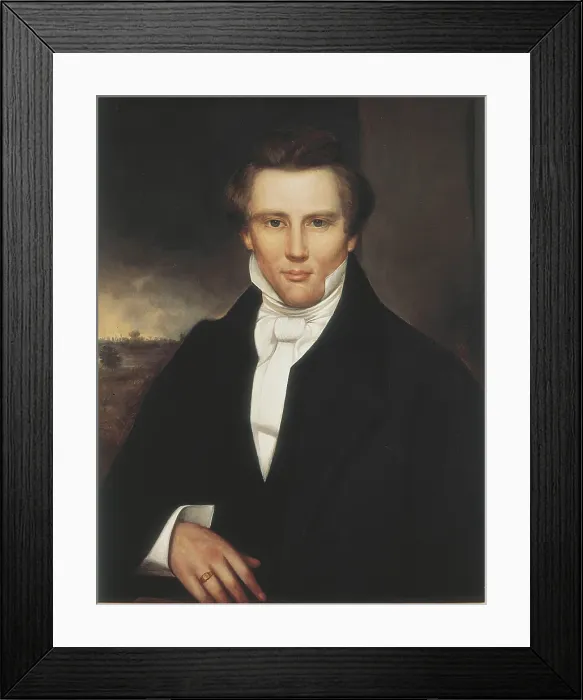 Framed Print : Joseph Smith. Copy after Adrian Lamb by unknown author. Oil on canvas. UNITED STATES OF AMERICA. Washington. National Portrait Gallery. AISA / Everett Collection**US SALES ONLY**