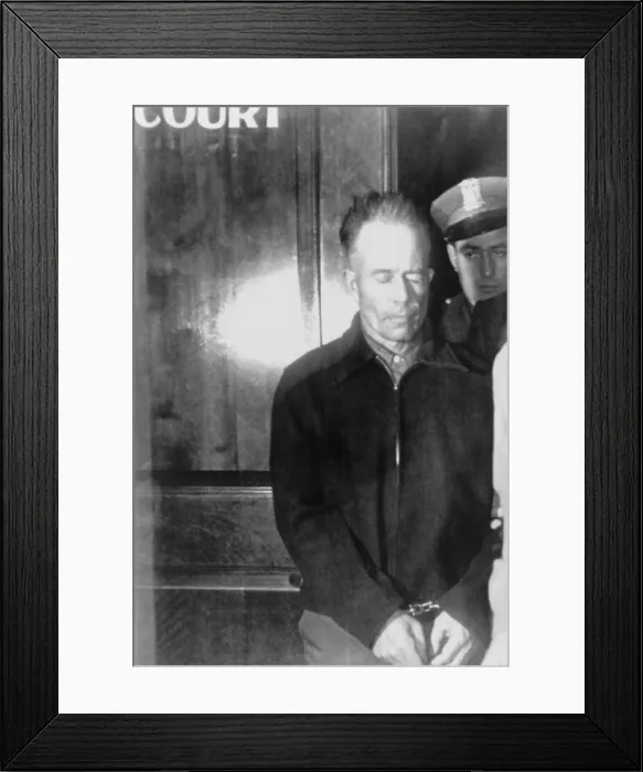 Framed Print : Edward Theodore Ed Gein (1906-1984), murderer and grave robber committed his crimes in Plainfield, Wisconsin